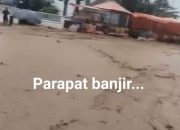 Banjir Bandang di Parapat dan Tanah Longsor di Desa Soalan, Arus Lalulintas di Alihkan