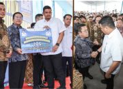 Gubernur Sumut Serahkan Kartu BPJS Ketenagakerjaan kepada Pekerja Rentan 