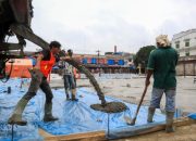 Kios Darurat Pasar Horas Pematangsiantar Melaju, Selesai Sebelum Natal!