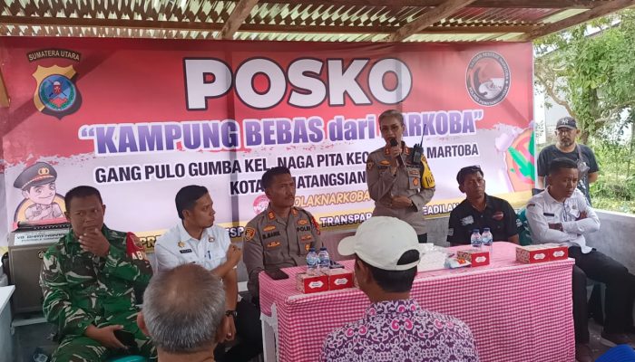 Kapolres Pematangsiantar Resmikan Posko Kampung Bebas Narkoba di Kelurahan Naga Pita