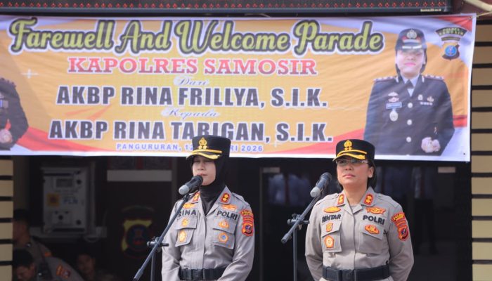 Apel Farewell and Welcome Parade Tandai Pergantian Kapolres Samosir