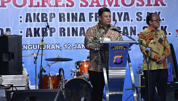 Bupati Samosir Sambut Kapolres Baru, Lepas Kapolres Lama. Vandiko: Tidak Terasa Sembilan Bulan Berlalu.
