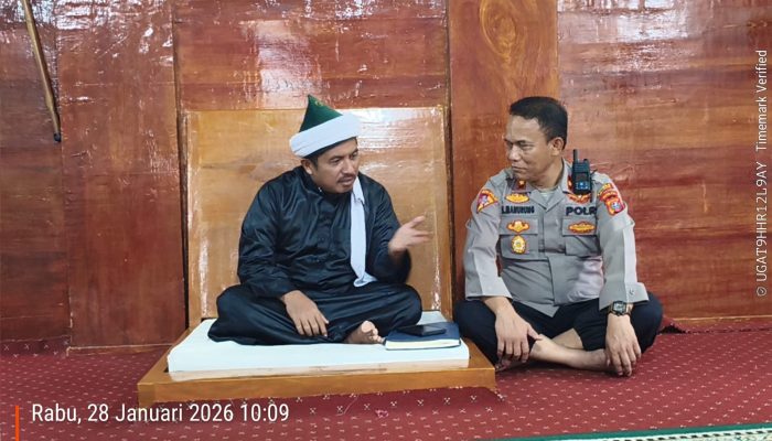 Kapolsek Tanah Jawa Kunjungi Tuan Guru Batak, Koordinasi Pengamanan Acara Groundbreaking