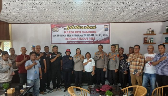 Puluhan Insan Pers Media Cetak-Online-TV Hadiri Silaturahmi Kapolres Samosir AKBP Rina Sry Nirwana Tarigan, S.I.K., M.H