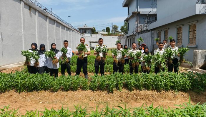 Lapas Kelas IIA Batam Panen 150 Kg Sayur Kangkung, Dukung Ketahanan Pangan Nasional