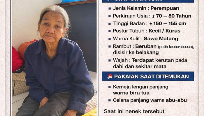 Nenek Tanpa Identitas Ditemukan di Simalungun, Polsek Tanah Jawa Imbau Warga Bantu Temukan Keluarga