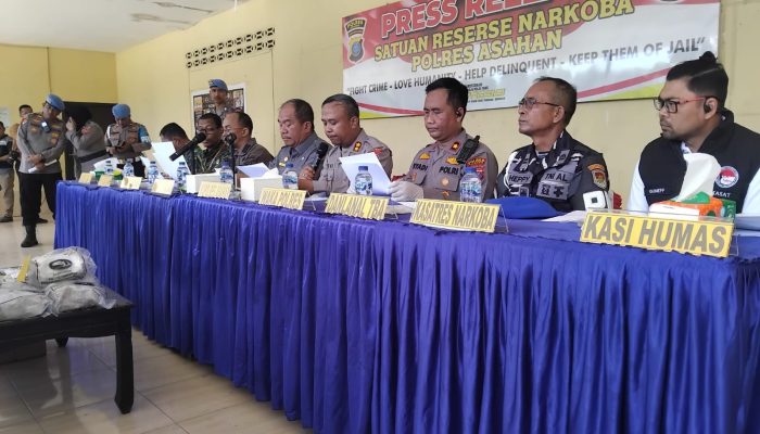 Polres Asahan Gelar Press Release Ungkap 5 Kg Sabu Jaringan Malaysia, Bupati Apresiasi