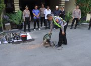 Polres Samosir Musnahkan 117 Knalpot Brong Hasil Razia