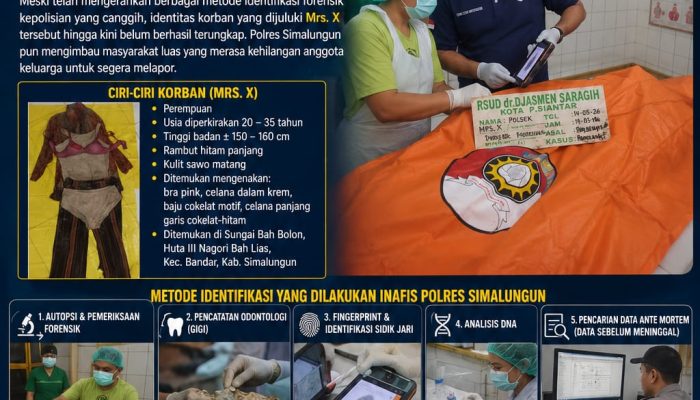 Polres Simalungun Kerahkan Teknologi Forensik Canggih Cari Identitas “Mrs. X” di Sungai Bah Bolon