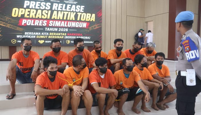 Sat Narkoba Polres Simalungun Pecah Rekor, 32 Kasus Narkotika Terungkap Selama Operasi Antik Toba 2026