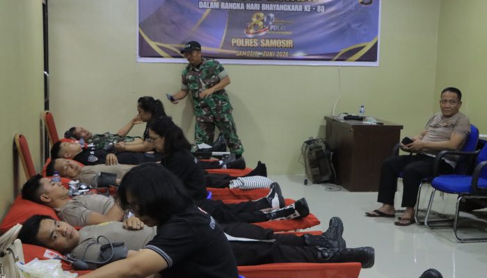 Sambut Hari Bhayangkara ke-80, Polres Samosir Gelar Donor Darah: 80 Kantong Darah Terkumpul