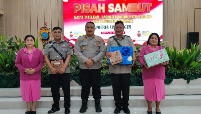 Kapolres Marganda Pimpin Pisah Sambut 3 Pejabat, Tekankan Amanah dan Integritas