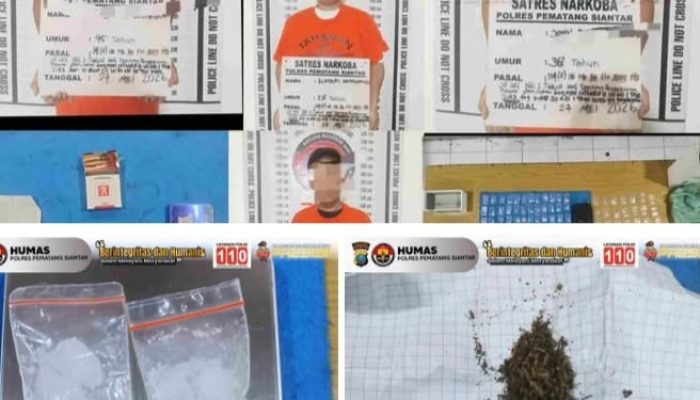 5 Orang Diamankan Satresnarkoba Siantar, 139 Paket Sabu & 1 Paket Ganja Disita