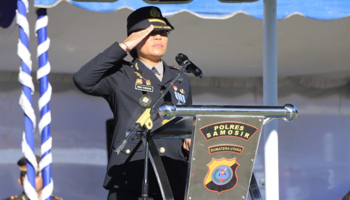 HUT Bhayangkara ke-80: Kapolres Samosir “Polri Hadir Melayani Masyarakat” dan Beri Reward Personel Berprestasi