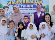 Bunda PAUD Simalungun Ny. Darmawati Launching Sosialisasi Wajib Belajar 13 Tahun di Gunung Maligas