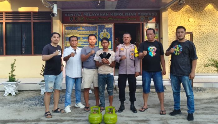 Kurang dari 4 Jam, Reskrim Polsek Gunung Malela Ringkus Pencuri 3 HP dan 2 Tabung Gas di Simalungun