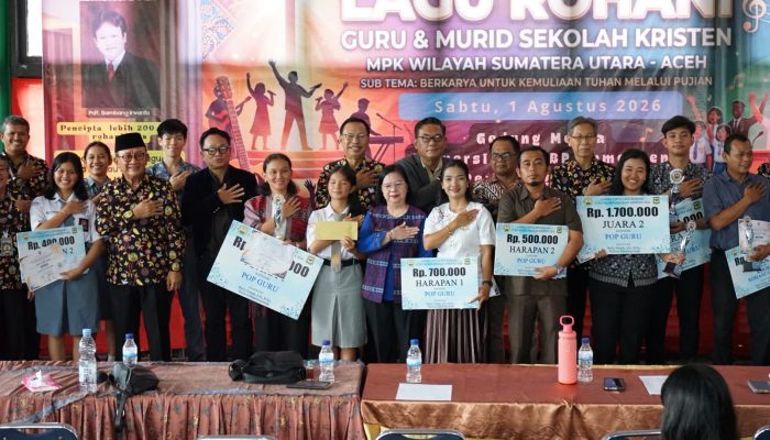 Ratusan Guru dan Siswa Ikuti Lomba Cipta Lagu Rohani MPK Wilayah I Sumut-Aceh di Pematangsiantar
