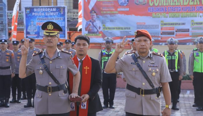 Kapolres Samosir Lantik Wakapolres dan Kasat Resnarkoba Baru, Tekankan Komitmen Berantas Narkotika