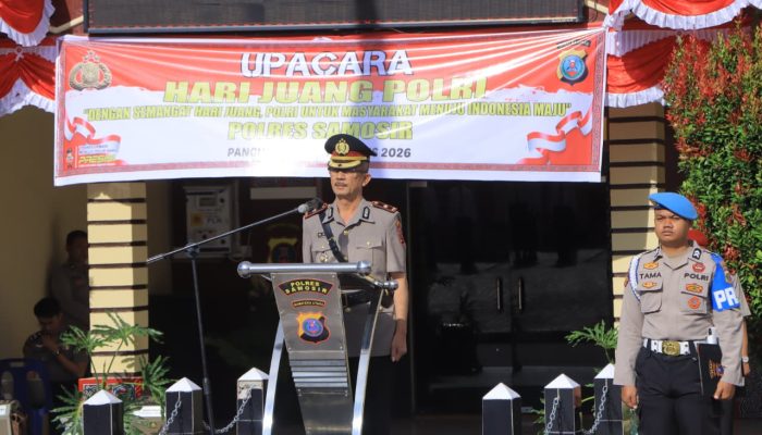 Polres Samosir Gelar Upacara Peringatan Hari Juang Polri 2026, Teguhkan Semangat Pengabdian