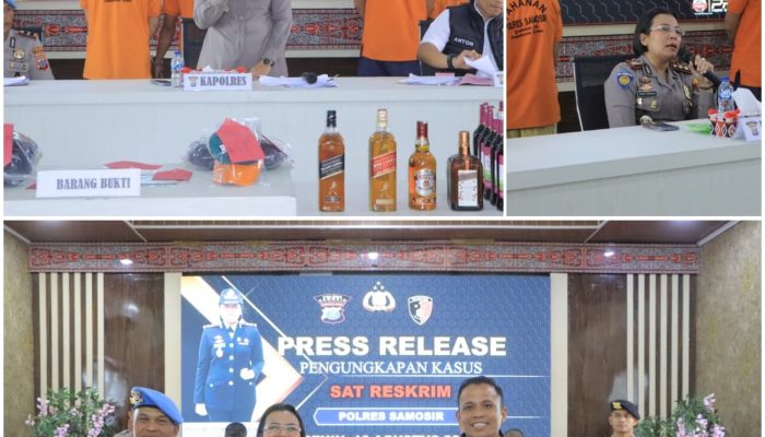 Polres Samosir Ungkap 7 Kasus Tindak Pidana, dari Penebangan Liar hingga Curanmor