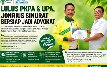 Dari Beasiswa Pemuda Katolik, Jonrius Sinurat SH Raih Sertifikat PKPA dan Lulus UPA DPN Indonesia