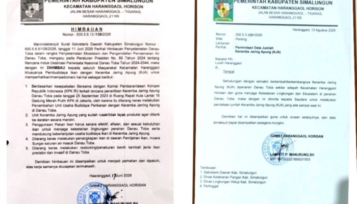 Pemkab Simalungun Tunggu Hasil Pendataan Lurah Haranggaol, Tegaskan Moratorium Penambahan KJA