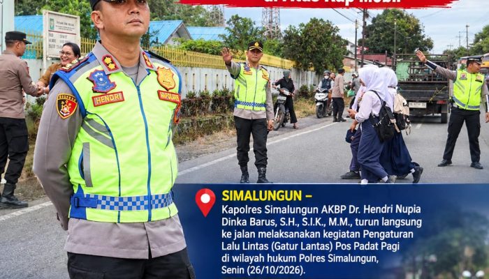 Kapolres Simalungun Turun Langsung Gatur Lantas di Simpang Polsek Panei Tongah