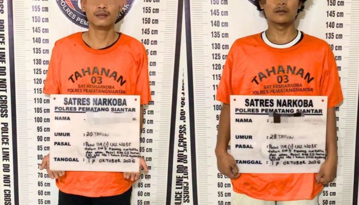 Dua Pemuda di Tanjung Pinggir Diciduk Sat Narkoba Polres Pematangsiantar, Sabu 1,8 Gram Diamankan